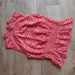 Japna Red & White Floral Sleeveless Top